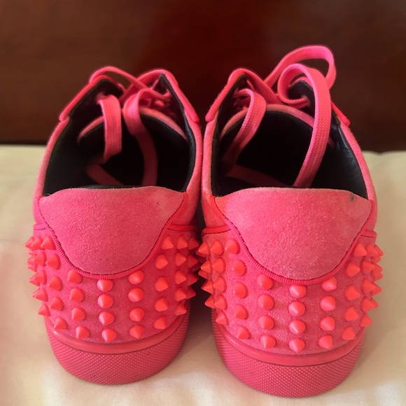 Christian Louboutin Hot Pink Spiked Sneakers size 42 - Picture 5 of 13